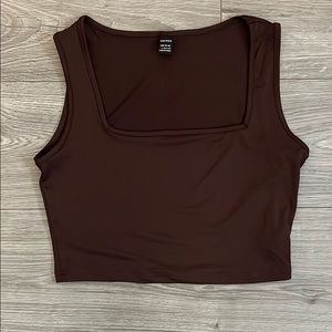 Brown Square Neck Tank